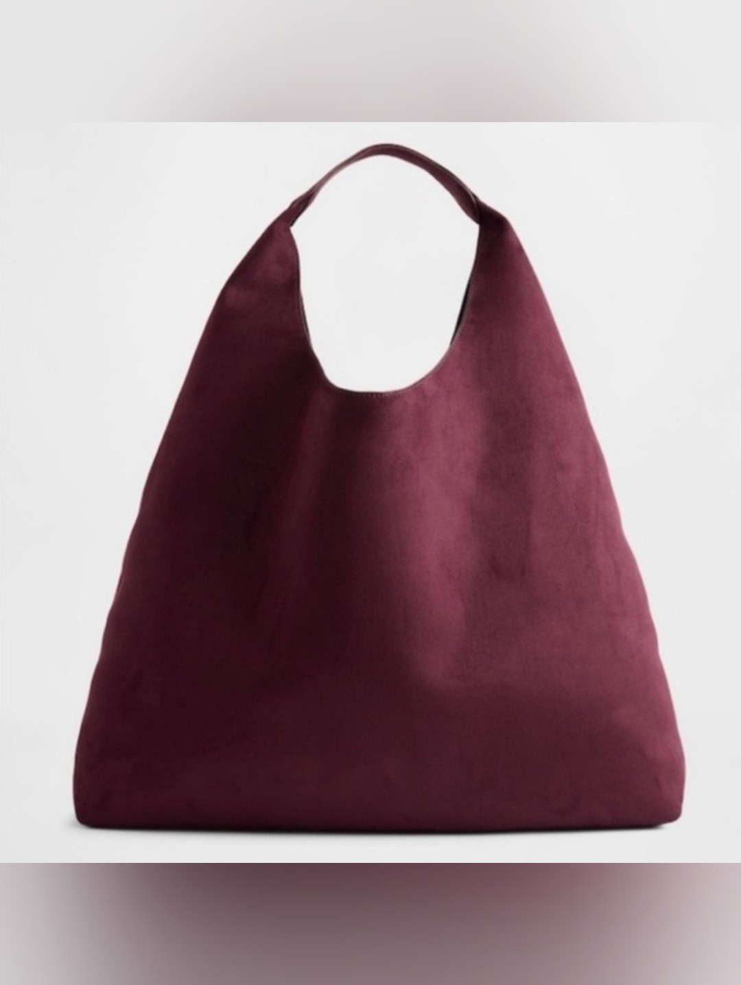 Gap Nwot Burgundy Vegan Suede Slouchy Hobo Shoulder Bag